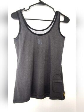 Lolë UPF 50+ Athletic Tank Top Side Pocket Gray Black (Size M)